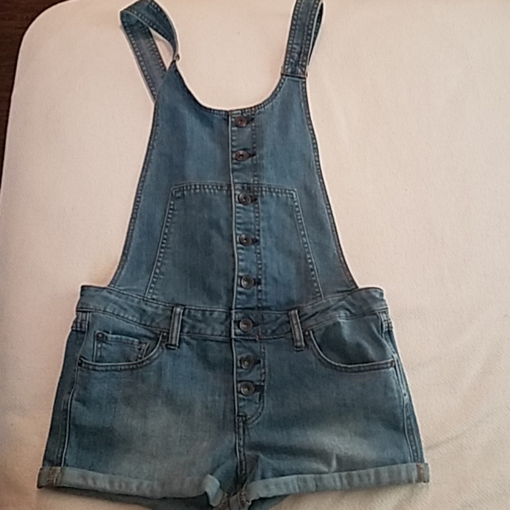 Free people denim shorts overalls